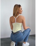 Summer top with thin straps, lemon 9949 - Online store - Boutique